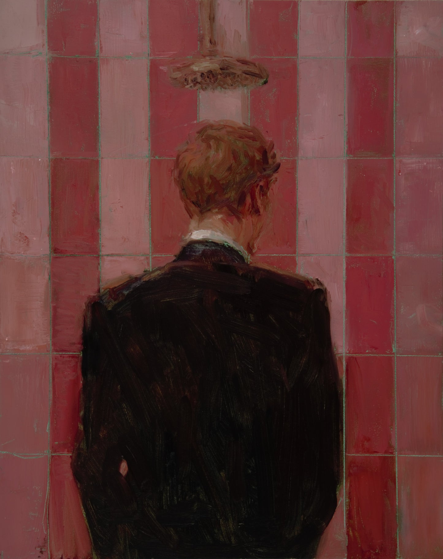 Waiting For Godot- Shower-Pink Tiles (Original Artwork)