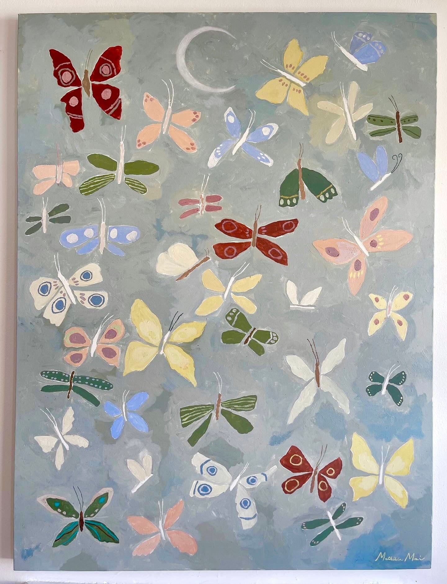 Butterflies Follow The Light of The Moon (Original Artwork)