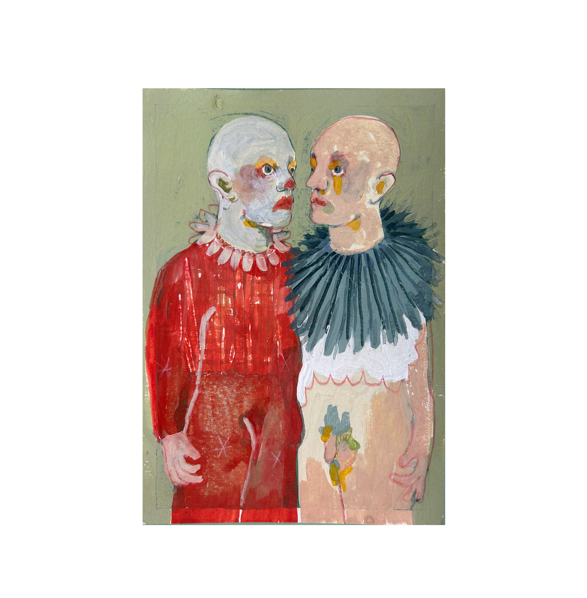 Clown Boys- A Sketchbook Painting (Original Artwork)