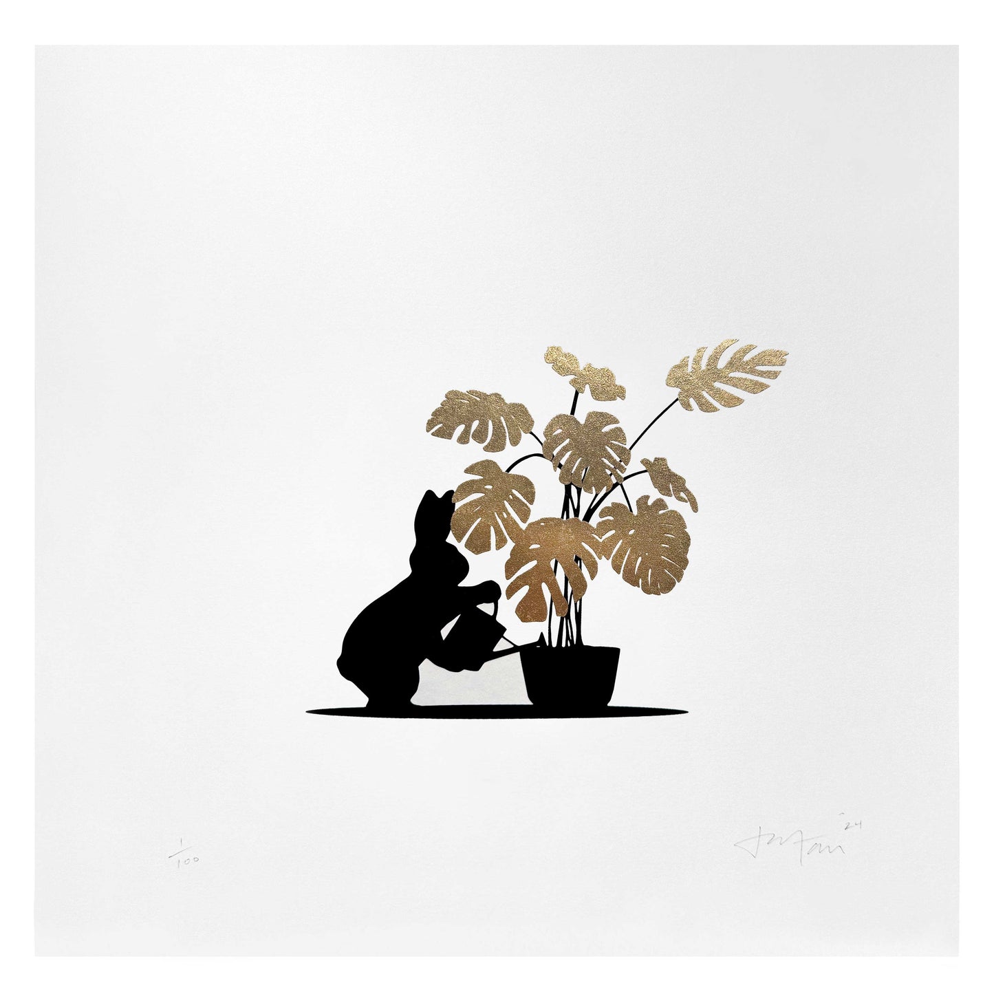 Watering Rabbit - Gold Leaf Edition
