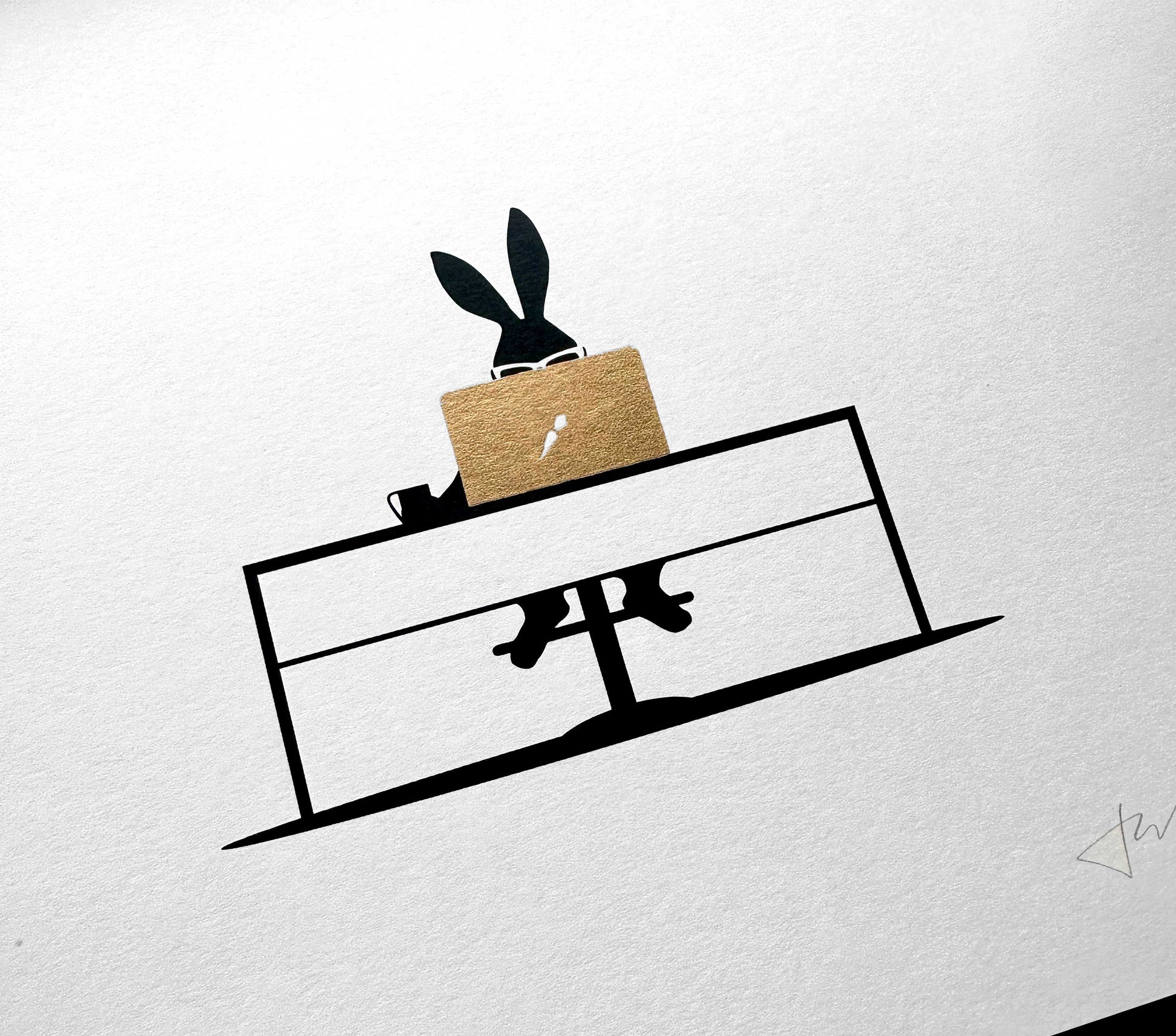 Working Rabbit - Gold Leaf Edition – Art Friend Gallery