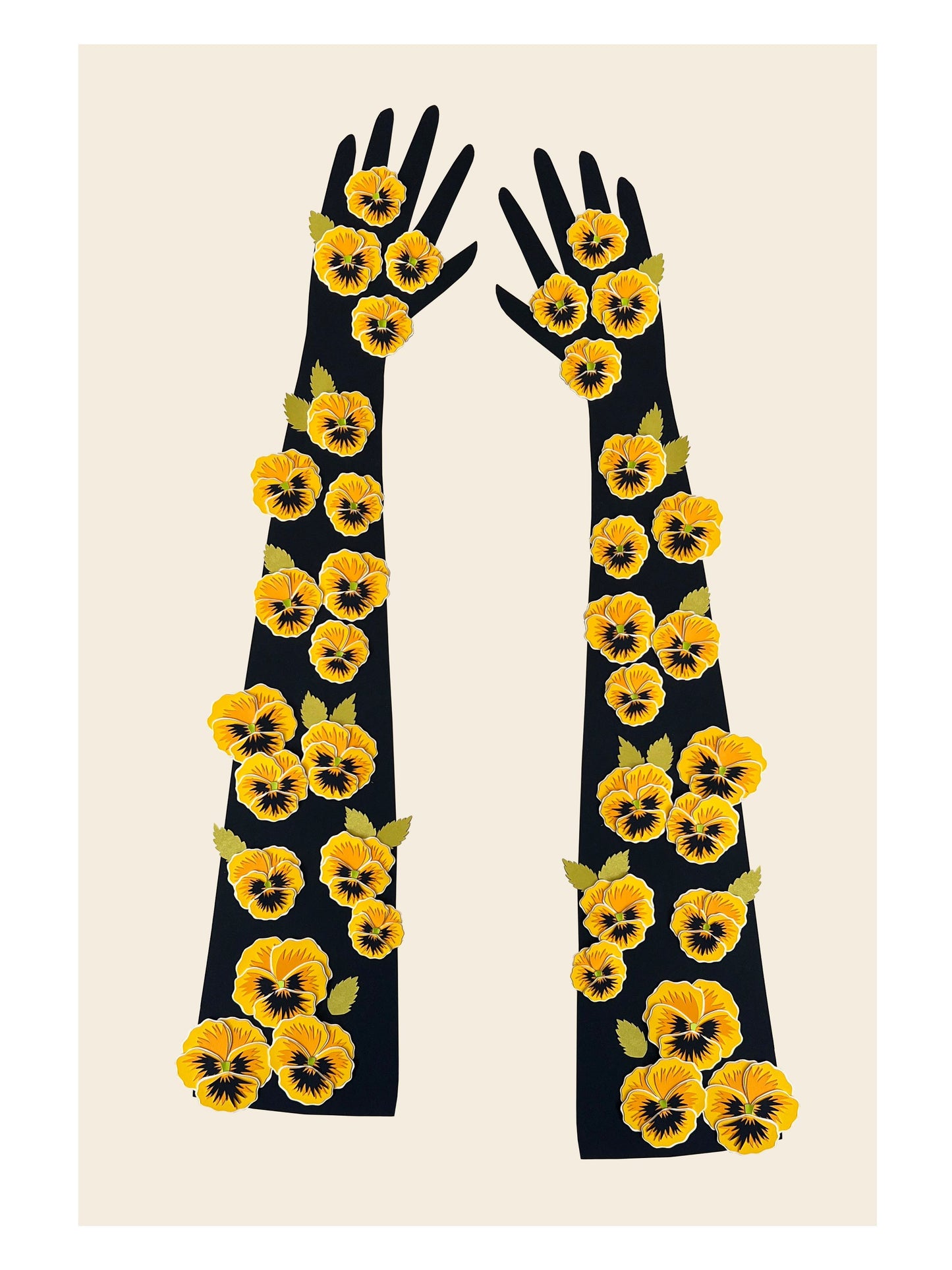 Gardening Gloves III: Yellow Pansies