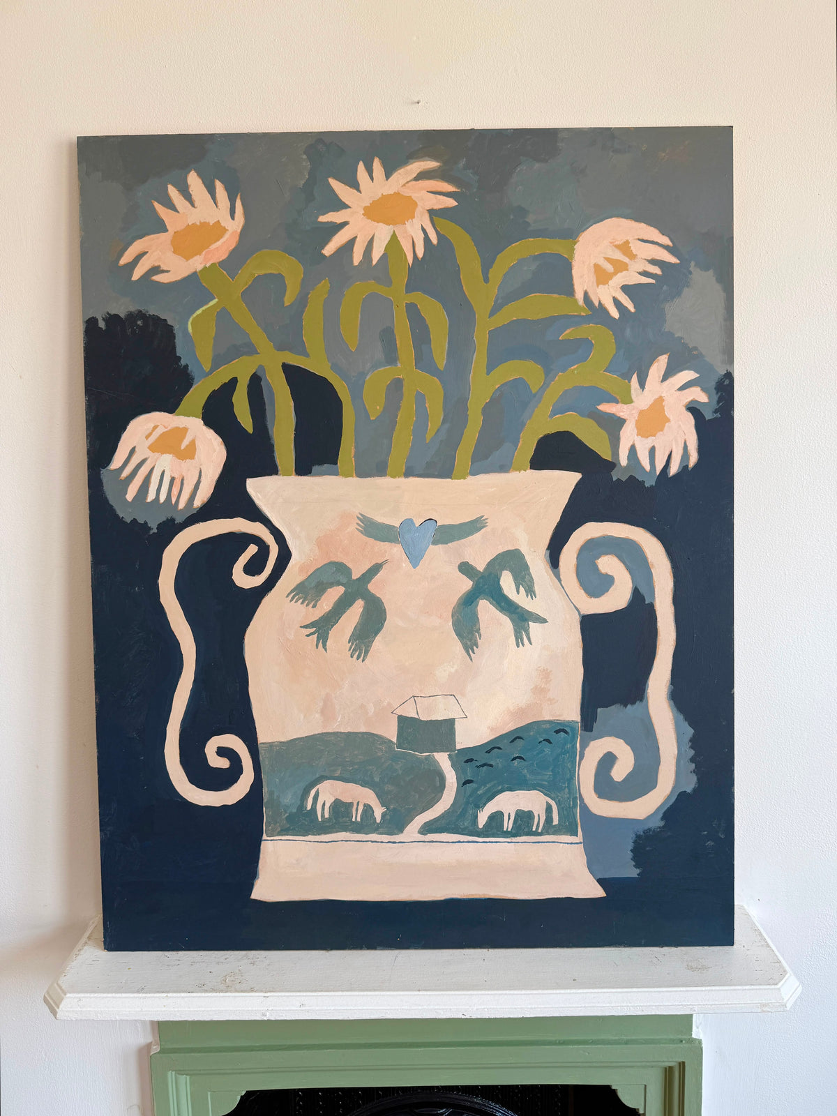 Pot Of Daisies (Original Artwork)