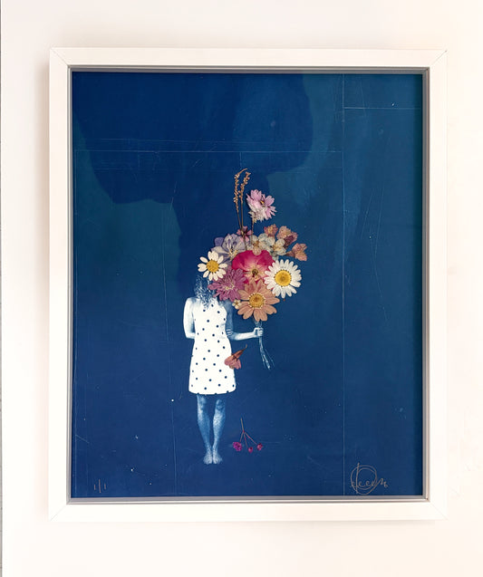 Flower Girl -clean blue (Original Artwork)